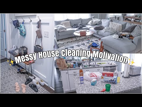 MESSY HOUSE CLEANING MOTIVATION | SPEED CLEANING | REAL LIFE MESS