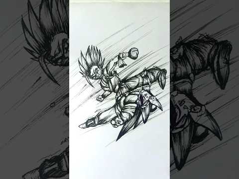 Speed Drawing Stick-man Gohan vs Cell ?😳//#anime #drawing #shorts