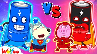 Which Superhero Battery is the Best? - Wolfoo Kids Stories 🤩 @WolfooCanadaKidsCartoon