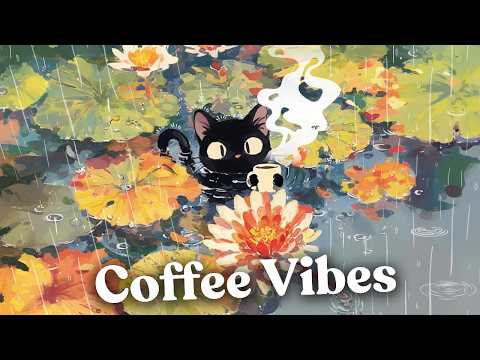 Relax Rainy Cafe Vibes ☂️ Jazzy Lo-fi Beats / study to work to