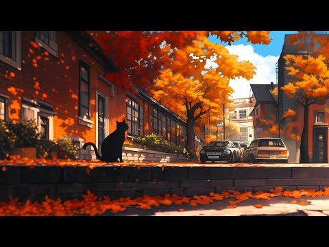 Lofi With My Cat || Autumn Wonderland 🐈‍⬛🍂 Study/Relax/Work with Lofi Hip Hop - Lofi Chill