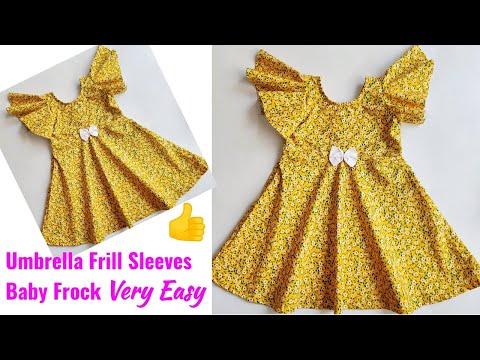 Umbrella Cut Umbrella Sleeves Cutting and stitching | Baby Frock cutting and stitching