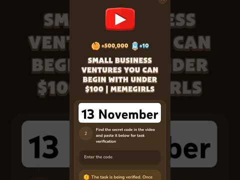 SMALL BUSINESSES VENTURES YOU CAN BEGIN WITH UNDER $100 | MEMEFI VIDEO CODE