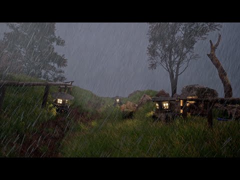 Stormy Hilltop | Heavy Thunderstorm Sounds | Thunderstorm Lightning Sounds for Sleeping