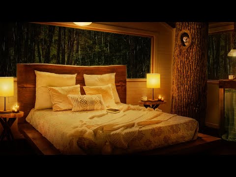 Cozy Treehouse Sleep Ambience | 8 Hours Rain and Thunder Sounds for Sleeping