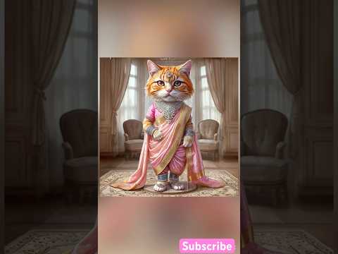 Cat looking cute in Dhakai Saree💗❤️#cat #shorts