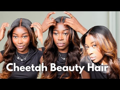 Lace where??? Pre-Bleached Glueless Chestnut Brown Highlights wig install | CHEETAH BEAUTY HAIR