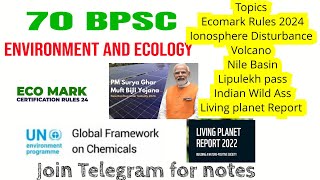 70 BPSC | Lecture 7 Environment and Ecology