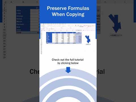 How to Copy and Paste Formulas in Excel without Changing Cell References