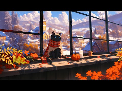 Lofi With My Cat || Tranquility Winter 🐈❄️ lofi winter 🎶 Escaping the Hard Day Study/Relax/Focus