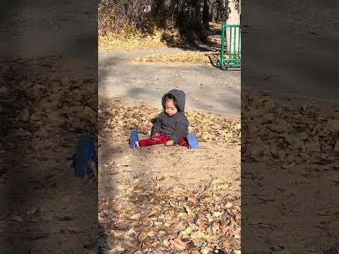 Playing sand for the first time, outdoor playground