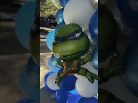 Balloon wall for Ninja Turtles party