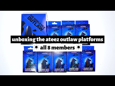 ☼ unboxing the ateez outlaw platforms ☀︎ all 8 members ☼