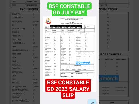 Bsf Constable GDमुझे कितनी मिलती है सैलरी  BSF CONSTABLE 2023 salary |#bsfgd #sscgd2023 #Salaryslip