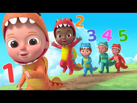 Number Song | Five Baby Trex Went Out | Beep Beep Nursery Rhymes