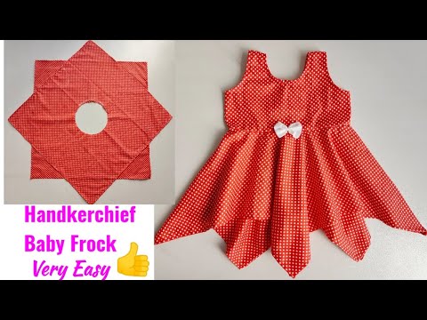 Handkerchief Baby Frock Cutting and Stitching | Baby Frock cutting and stitching| baby Frock