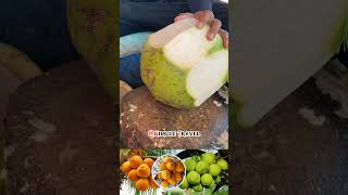 Amazing fresh coconut cutting skill! #shorts #coconut #streetfood #viral #nature #fyp #cuttingfruit