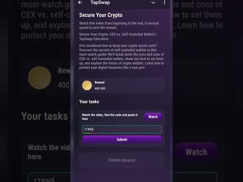 Code for Secure Your Crypto: CEX vs. Self-Custodial Wallets | TapSwap Education 💰 #tapswap #telegram