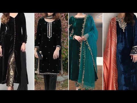 Elegant Partywear Velvet Dress Designs 2024|Velvet suit Designs|Velvet dress designs