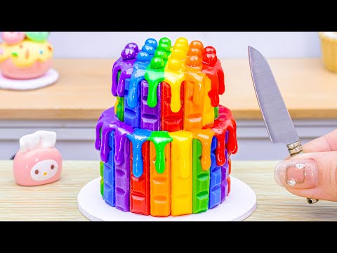 Satisfying Miniature Rainbow Cake Design - Amazing Easy Cake Cream Recipe By Lotus Cakes