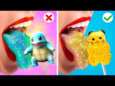 Pokémon Eat Only One Color Food Challenge | Smart Food Ideas and Funny Situations by Gotcha! Viral