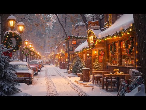 Christmas Coffee Shop with Smooth Jazz Vibes | Snow Falling, Cozy Atmosphere & Holiday Jazz Music⛄