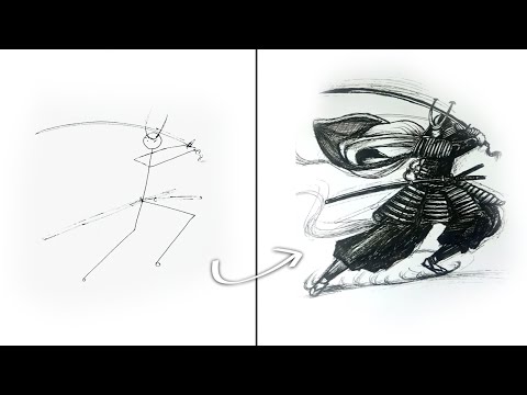 Level up your Stick man 😳 into Samurai || Speed Drawing