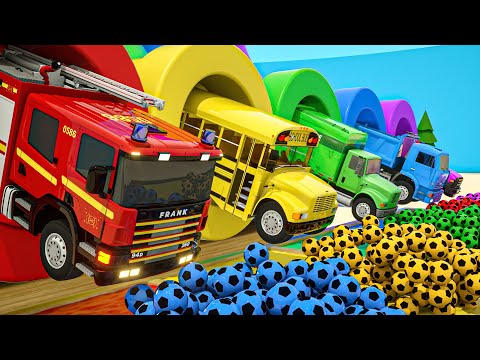 Bingo Song + Wheels on the Bus | Oh no! Cars Fell into Color Lake | Baby Nursery Rhymes & Kids Songs