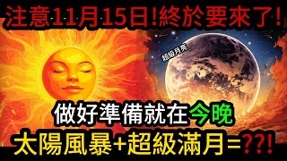 🚨注意今晚！11月15日！強大的太陽能量爆發在滿月期間即將到達頂峰！