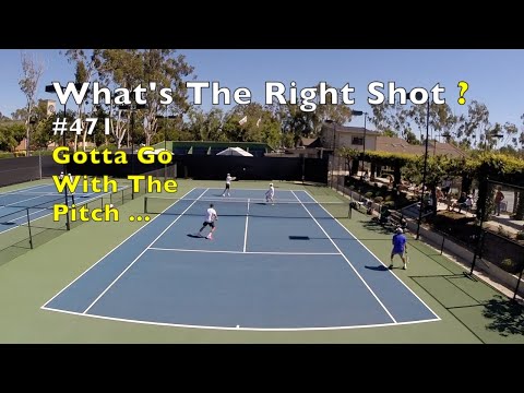 Tennis Doubles Poaching.  Go With The Pitch.  What's The Right Shot?  # 371