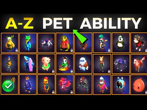 AtoZ All Pet ability 2024 | Pet ability 2024 | Free fire Pet characters ability full details