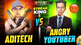 First Time Broke 45 Winning Streak 😱 Aditech Vs Angry Youtuber 😡 बच्चा गुस्सा हो गया || Aditech