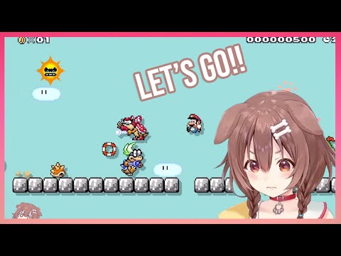 Korone Finally Beats Her Own Super Mario Maker Level After 5 Hours of Streaming [Hololive] [ENG SUB]