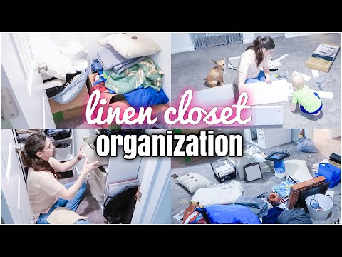 STORAGE CLOSET ORGANIZATION | DECLUTTER AND ORGANIZE WITH ME | LINEN CLOSET ORGANIZATION