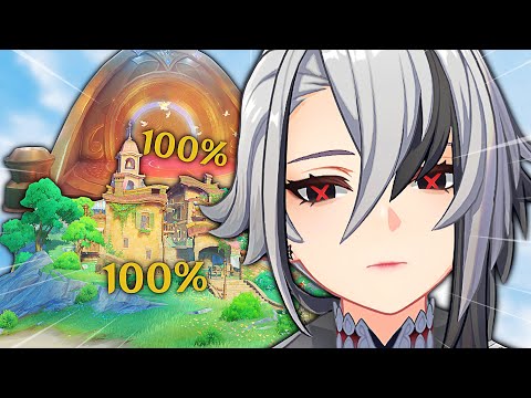 I spent ALL DAY getting 100% petrichor exploration. (Genshin Impact)