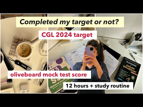 SSC Cgl exam date 📔🎧Cgl 2024 | oliveboard mock score| ssc cgl study vlog #dayinthelifeofsscaspirant