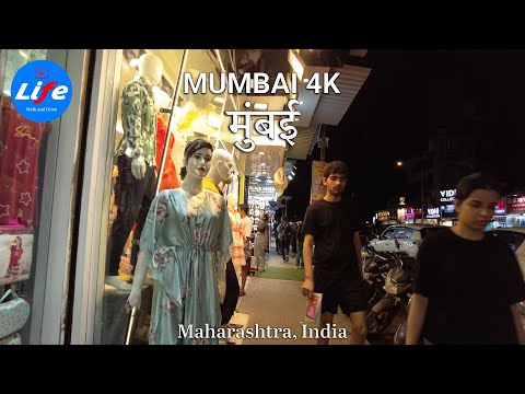 MUMBAI Lokhandwala Market - INDIA Night Walking Tour 4K HDR