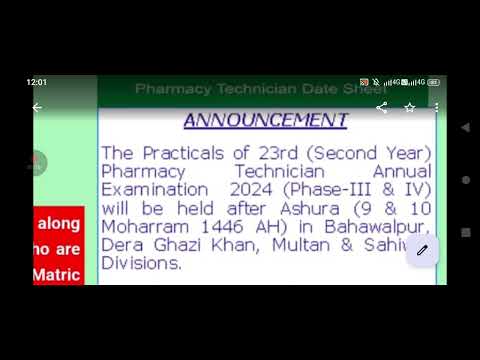 Pharmacy Technician 2nd Year Practical Phase 3 & 4 Update