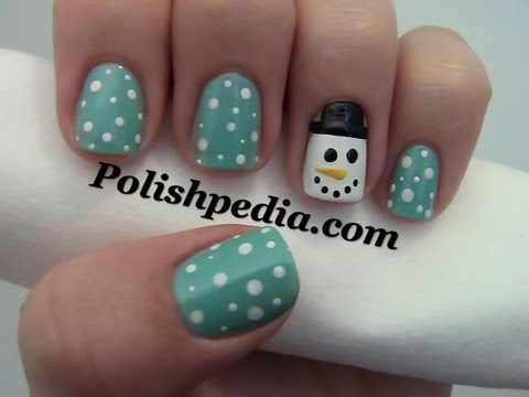 Christmas Snowman Nail Art