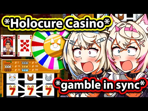 FUWAMOCO can't stop syncing even when Gambling in Holocure 【Hololive】