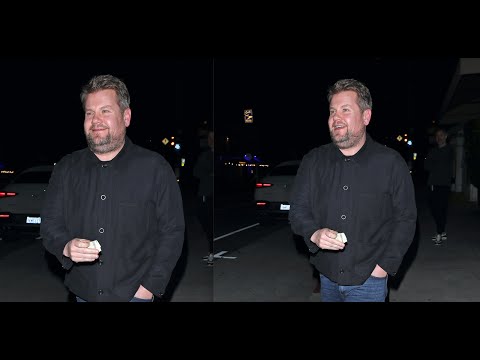 English Actor/Comedian James Corden and Julia Carey Grab Dinner With Friends in Santa Monica!