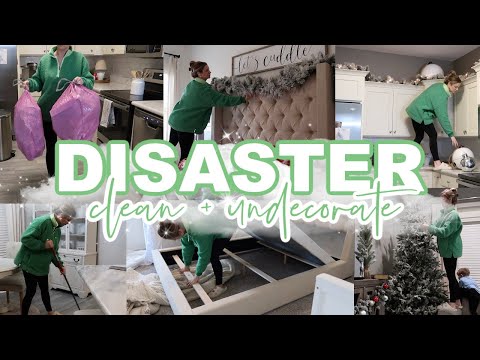 2024 DISASTER CLEAN WITH ME | TAKING DOWN CHRISTMAS DECOR | NEW YEAR HOME RESET! | Lauren Yarbrough