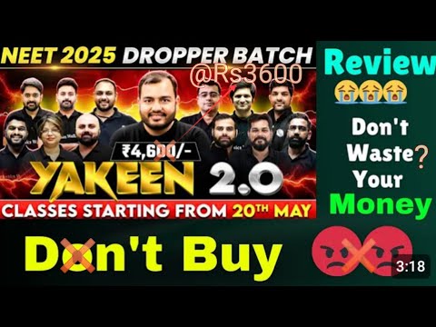 kya aap bhi yakeen batch buy krna chahte ho ?pls watch this video before buying yakeen batch pw#neet