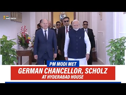 PM Modi meets German Chancellor, Scholz at Hyderabad House