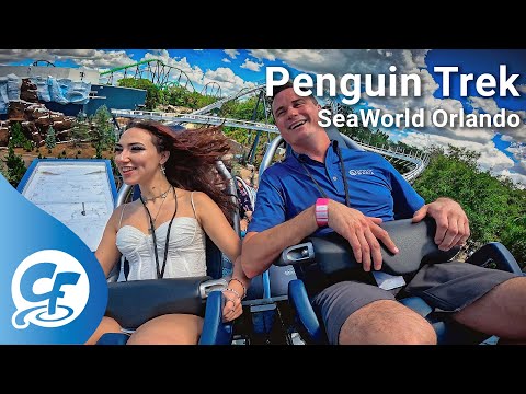 Penguin Trek front seat on-ride reverse ridercam 4K POV @60fps SeaWorld Orlando