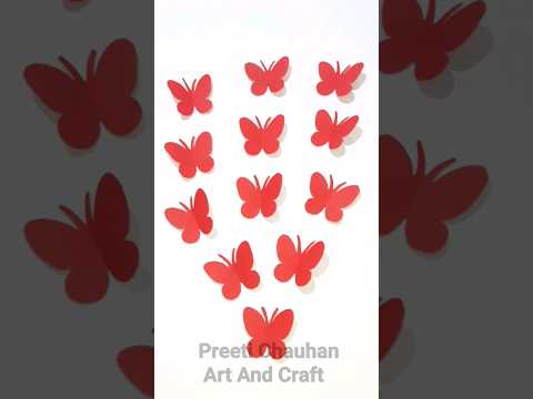 Easy Paper Butterfly Making Idea | How To Make Butterfly | Paper Butterfly Craft #shorts #diy