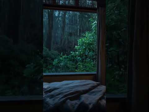 Cozy Bedroom Rain Ambience 🌧️🛏️ #relax #rainsounds #rain #relaxingambience  #rainambience #relaxing