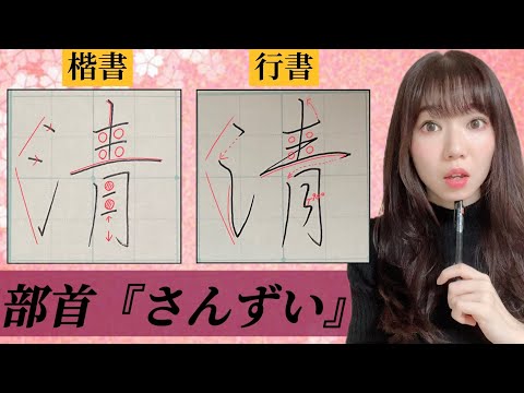 【美文字】部首『さんずい』楷書・行書 完全マスター！一文字にも美文字重要ポイント満載！