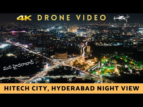 Hyderabad City Night Drone View | Hitech City Night Aerial View