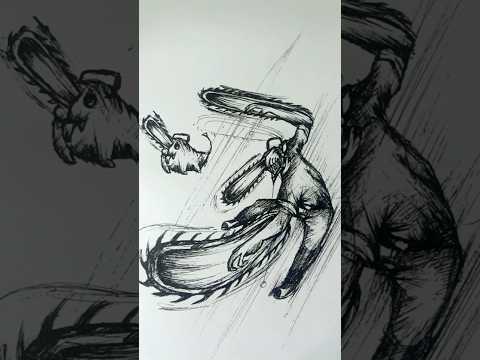 Speed Drawing Chainsaw Stick Man 😳//#anime #drawing #shorts